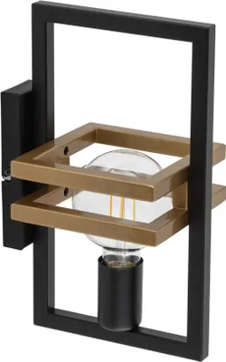 Zdjęcie produktu dla Kinkiet ścienny industrialny loftowy czarno-złoty dekoracyjny do salonu Merci 1xE27 15W Sigma Lighting