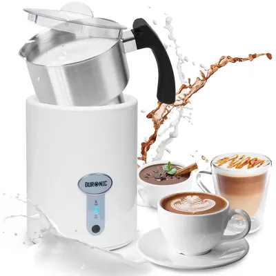 Milchaufschäumer 500 ml, 2 Rührstäbe, Warm/Kalt, Edelstahl