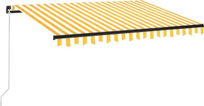 Image de vidaXL Store manuel rétractable 350x250 cm jaune et blanc