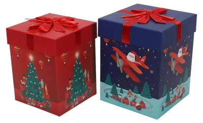 Produktbild von Geschenkboxen mit Weihnachtsmann, 26 und 23 cm, 2er-Set