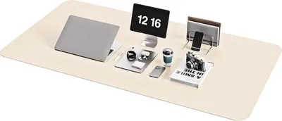 Immagine prodotto di Tappetino per mouse da ufficio grande in pelle scamosciata beige 120x60cm