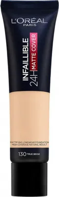 Produktbild von L’Oréal Paris 24h Matte Cover Foundation 130 True Beige, Röhre, Flüssigkeit, Beige, True Beige, Alle Hauttöne, Neutral