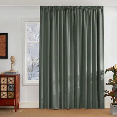 Produktbild von Vorhänge Übergardinen mit Kräuselband Graugrün H245 x B300 cm