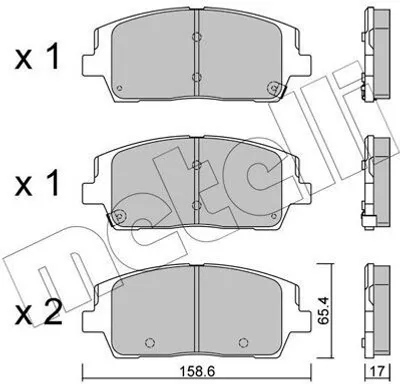 Produktbild von METELLI Bremsbeläge Satz Vorne Bremsklötze für KIA SORENTO III 22-1244-0