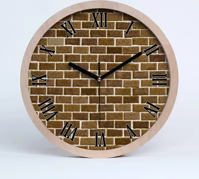 Produktbild von Holzuhr 20fi cm wanduhr - schwarze Spitzen - Ziegelwand