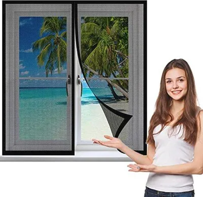 Produktbild von Famanu Fliegengitter Moskitonetz 50 x 110 cm - Einfach zu Installieren für Küche und Schlafzimmer