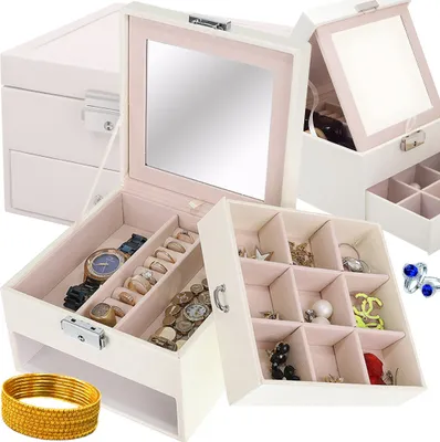 Produktbild von Schmuckschatulle Ring-Organizer mit Schublade - creme