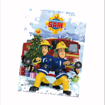 Produktbild von Windel Feuerwehrmann Sam Adventskalender gefüllt mit Schokolade 75g