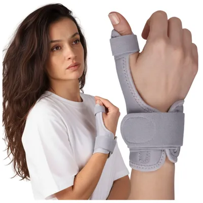 Productafbeelding van FIT4MED | Stabilisator voor pols, handorthese voor duim, comfortabel, goede stabilisatie, links, rechts, universeel - geprofileerde aluminium schijf, 2 klittenbandsluitingen