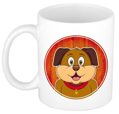 Produktbild von Hundebecher - weis - Keramik - 300 ml - Kinderbecher Hund