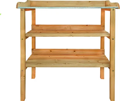 Produktbild von Pflanztisch mit verzinkter Arbeitsfläche, ca. 92 x 76 x 40 cm, naturbelassen