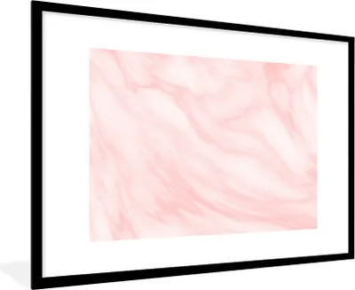Produktbild von MuchoWow® Gerahmtes Poster Marmor - Rosa - Weiß - Luxus - Marmoroptik 90x60 cm - Poster mit Schwarzem Bilderrahmen Wandposter Rahmen Foto Bilder - Wanddekoration - Fotos