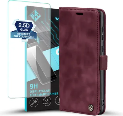 A phone case and screen protector are displayed against a white background.