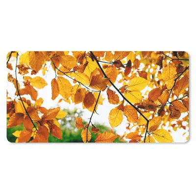 Produktbild von MuchoWow® Schreibtischunterlage Herbstblätter - Baum - Rustikal 80x40 cm - XXL Mauspad - Gaming Mauspad