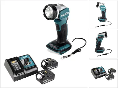 Zdjęcie produktu dla Makita DML 802 RG Lampa akumulatorowa do akumulatorów 14,4 i 18 V + 2x akumulator 6,0 Ah + ładowarka