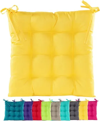 Produktbild von JACK Outdoor Stuhlkissen 38x38cm Lounge Kissen Auflage Wasserfest Sitzkissen Garten Lotus Effekt, Farbe:Gelb