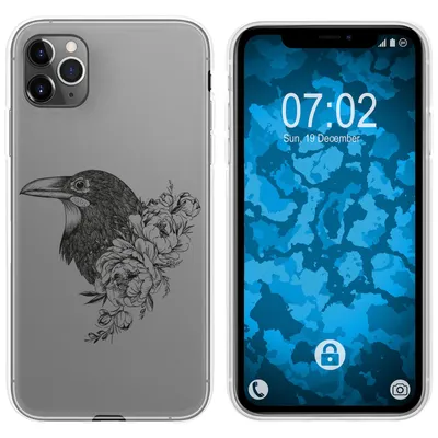 Produktbild von PhoneNatic Case kompatibel mit Apple iPhone 11 Pro Silikon-Hülle Floral Rabe M4-1