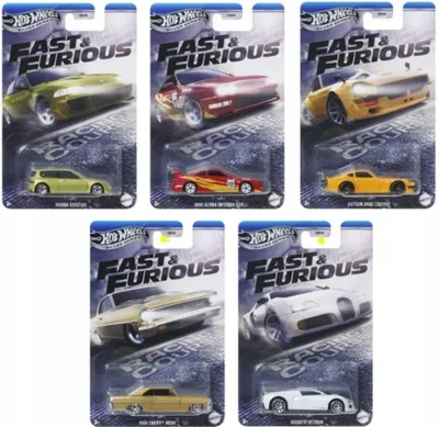 Produktbild von HOT WHEELS RACING COURSE Silver Series FAST & FURIOUS – 5er Auto-Set 1:64