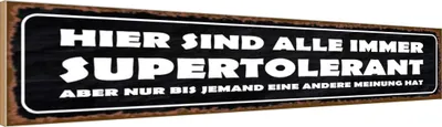 Produktbild von vianmo Holzschild 10x46 cm sind alle immer supertolerant Dekoration