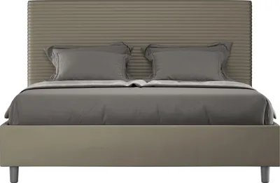 Produktbild von ITYHOME - Gepolstertes Bett mit Bettkasten 140x200 mit Kunstlederbezug Cappuccino Focus