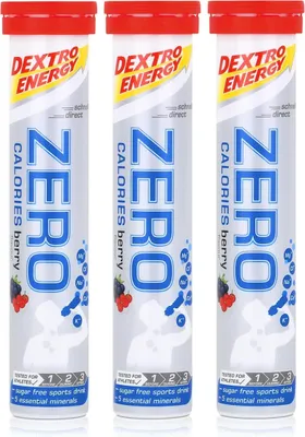 Produktbild von Dextro Energy Zero Calories Brausetabletten Berry 80g (3er Pack)