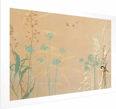 Produktbild von Posterpapier Poster - Bird on a Meadow 90x60 cm Blumen e-A-10131-ao-a