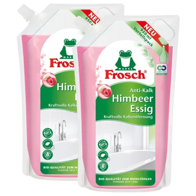 Produktbild von Frosch Anti-Kalk Himbeer Essig 950ml Nachfüller - Stark gegen Kalk (2er Pack)
