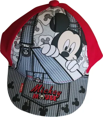 Produktbild von Disney Mickey Mouse Kappe, Base Cap, Mütze, Sonnenhut, Rot-Grau, Gr. 50