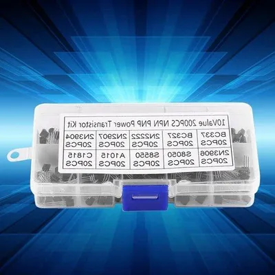 Zdjęcie produktu dla Zestaw tranzystorów krzemowych – 200 sztuk, zestaw elektroniczny, BC337, BC327, 2N2222, 2N2907, 2N3904, 2N3906, dla profesjonalistów.