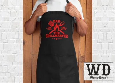 Produktbild von Wessdruck The Grillmaster Kochschürze Schwarz Rot