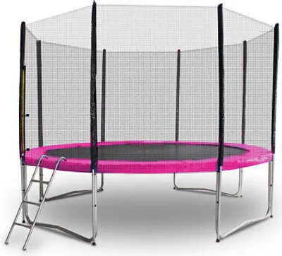 Produktbild von Trampolin-King 305cm Trampolin mit Sicherheitsnetz, Randabdeckung, Leiter, Pink, MS-17128