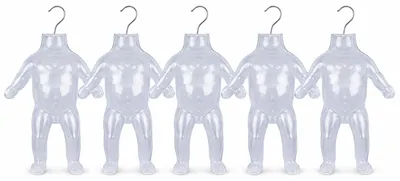 Produktbild von 5 x Kindertorso Transparent – Halbschale Kinder Oberkörper Jugendlicher Halbplastik Kunststoff – Kids Mannequin Schaufensterpuppe mit Haken Dekotorso