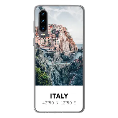 Produktbild von MuchoWow® Handyhülle Schutzhülle Hülle für Huawei P30 Cinque Terre - Italien - Amalfi - Meer Silikon Softcase Handy Hülle - Kartenbesitzer