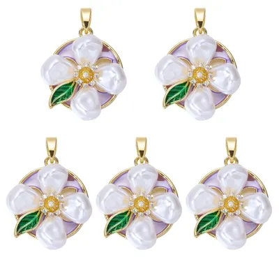 Productafbeelding van Set van 5 bloem-bedels voor sieraden