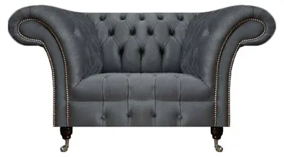 Immagine prodotto di Poltrona Chesterfield Moderna Grigia Poltrona di design per il soggiorno Poltrona elegante