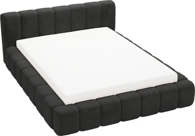 Produktbild von GRAINGOLD Polsterbett 180x200 cm Ibiza - Polyesterstoff, Bettkasten, Lattenrost - Stilvoll Doppelbett - Schwarz (Magic velvet 2219)