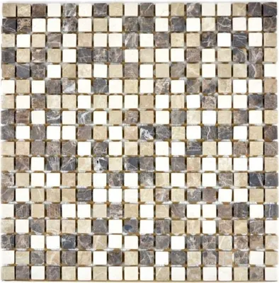 Produktbild von Mosaik Fliese Marmor Naturstein beige braun Castanao Biancone MOS38-1213_f