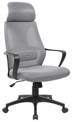 Produktbild von Bürostuhl mit Lordosenstütze im Netzstoff-Design Schreibtischstuhl mit Wippfunktion ergonomischer Drehstuhl mit einer verstellbaren atmungsaktiven Rückenlehne,Farbe:Schwarz/Grau