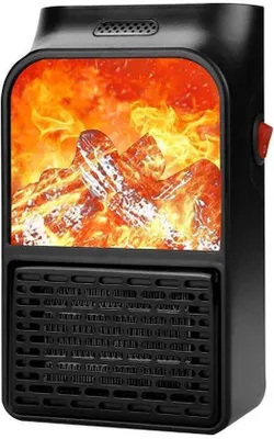 Image de Ventilateur électrique à dalle avec télécommande et effet de fumée réaliste, idéal pour les pièces à vivre et les bureaux.