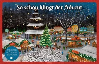 Produktbild von Ars Edition Adventskalender mit 24 Weihnachtsliedern, Wanddeko, 62 x 40,2 cm