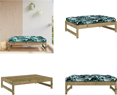 Productafbeelding van vidaXL Tuinstoel 120x80 cm, grenenhout, geïmpregneerd - Tuinstoel - Terrasstoel - Buitenstoel - Tuinvoetbankje