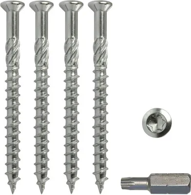 Produktbild von Profi Terrassenschrauben inkl. Bit 5x60 mm - 500 St. C1 Edelstahl für Holzdielen