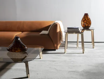 Produktbild von Metall Glas Tisch Vintage Beistelltisch aus Echtem Material Metall Wohnzimmer