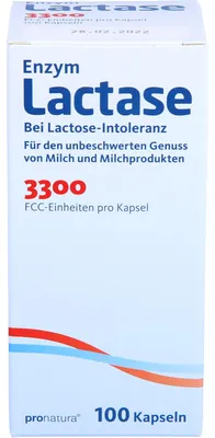 Produktbild von Pro Natura Lactase 3300 FCC 200 mg Kapseln, 100 St. Kapseln