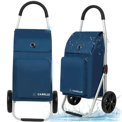 Zdjęcie produktu dla Wózek na zakupy new sanremo składany torba zakupowa na kółkach 44L granatowy lekki aluminiowy wodoodporny Carelle