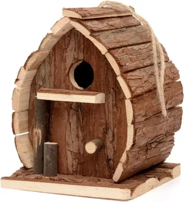 Produktbild von Vogelnistkasten Haus Holz Hängend Nistkasten Zuhause für Vögel Rustikal Natürlich Wetterfest Ideal für jeden Garten Baum oder Balkon