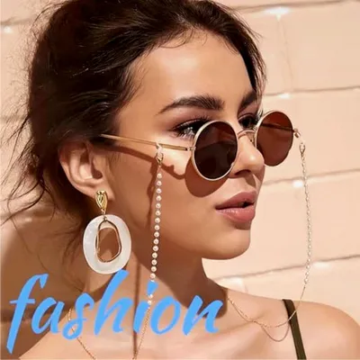 Produktbild von 2 Stück Brillenkette für Damen, Riemenhalter um den Hals, Sonnenlese-Brillenkette, Aufhänger für Gesichtsmaske, Schlüsselband, Halskette, in Gold und Silber