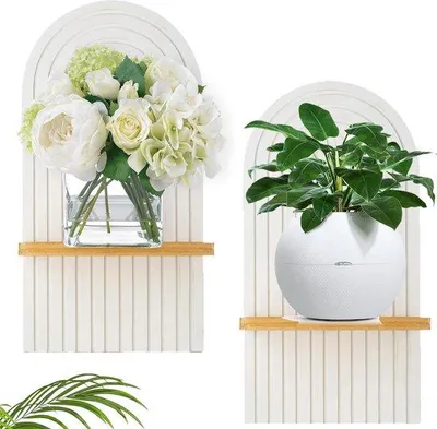 Produktbild von Famanu Wandregal Set - 2 Stück Dekoration für Wohnzimmer, Badezimmer, Schlafzimmer und Büro