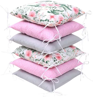 Produktbild von Amilian Bettumrandung 210 cm Babybett Kinder Nestchen Kantenschutz Bettnestchen Kopfumrandung für Laufstall Hausbett Bettausstattung Polster