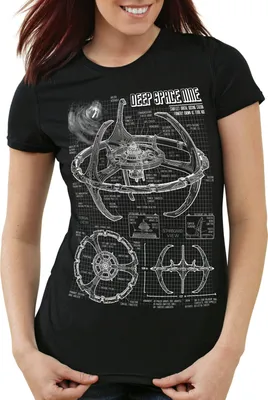 Produktbild von style3 Deep Space Nine Damen T-Shirt trek trekkie star, Farbe:Schwarz, Größe:XS